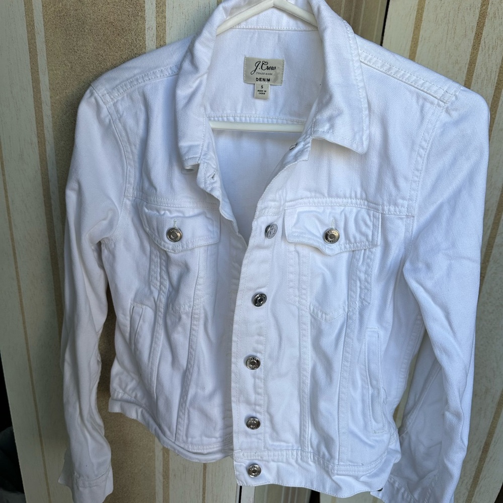 J. Crew Women's White Denim Jacket
